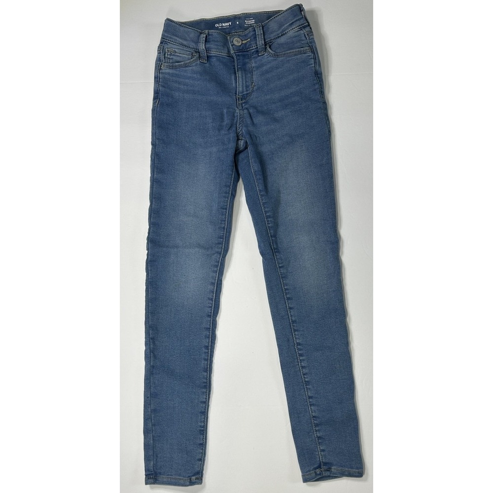 Old Navy Rockstar Jeggings Girls Size 8 High Rise Stretch Blue Built In Tough